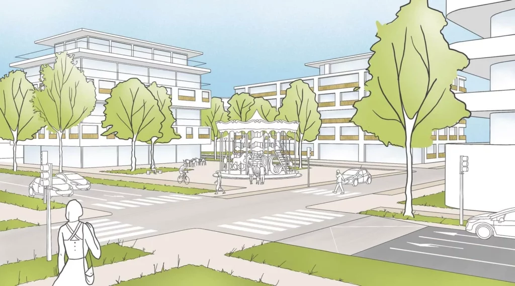 Secteur des IV Arbres à Élancourt 4 Perspective du futur quartier des IV arbres à Élancourt