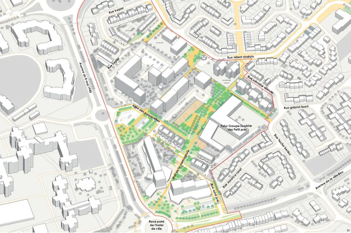 Renouvellement urbain : quartier des Petits Prés à Élancourt 4 Elancourt quartier Petits prés après renouvellement urbain npnru
