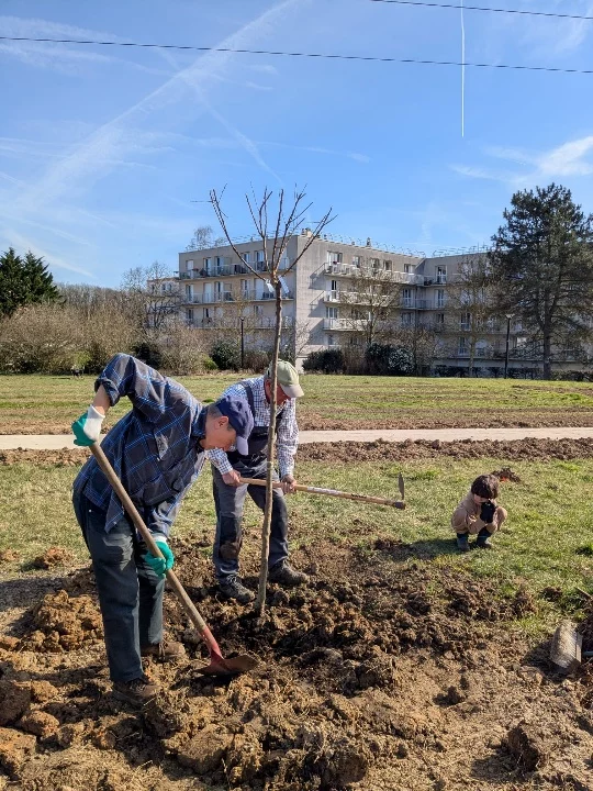 Le projet d’agriculture urbaine du Buisson 9 Chantiers de plantation des premiers arbres et petits fruitiers des 8 et 9 mars 2025