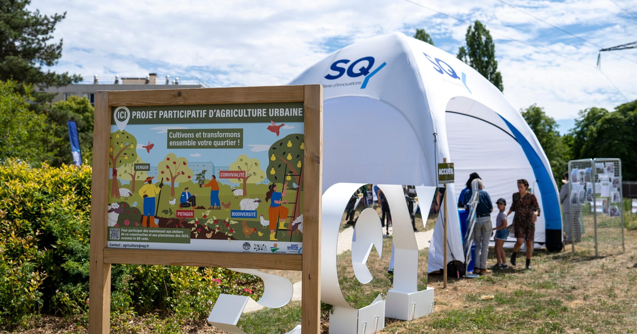 Jardin partagé du buisson, projet d'agriculture urbaine B Houillon, stand DEP Compostage