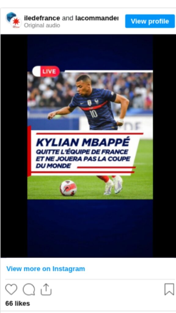 Vidéo Instagram de la Région Île-de-France