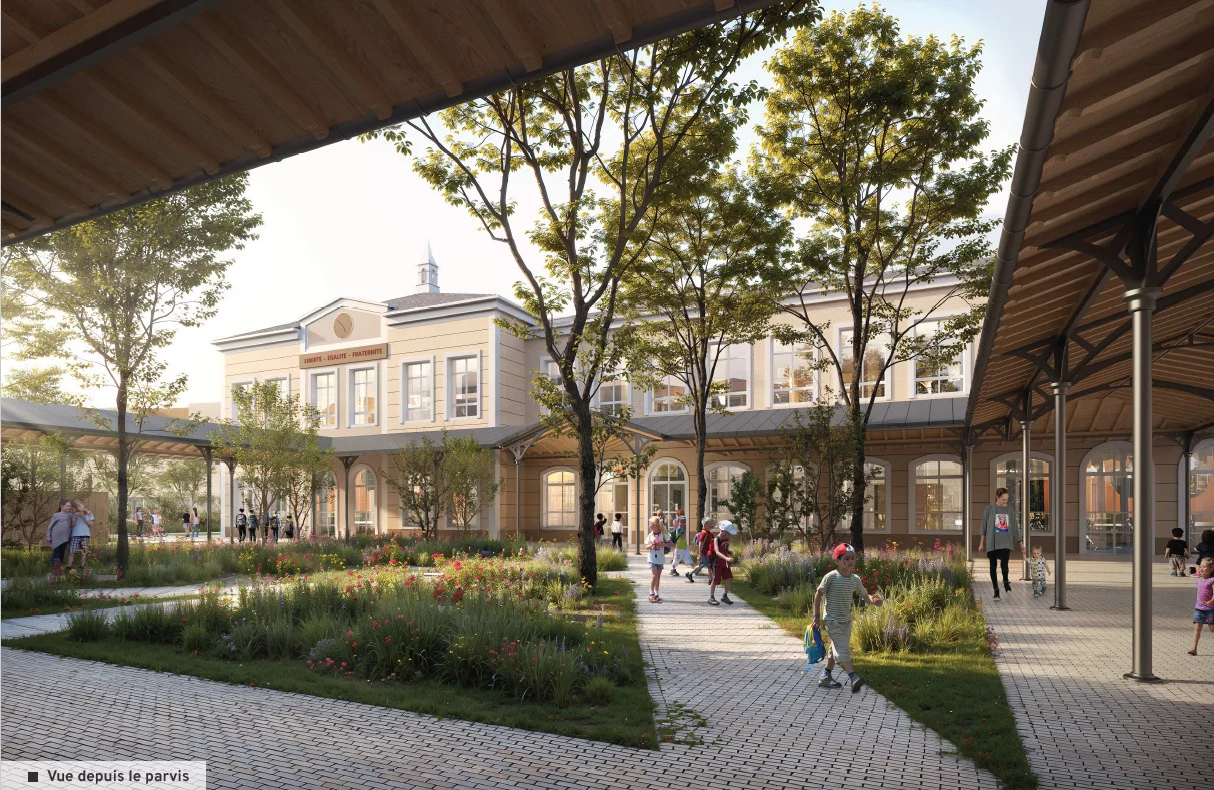 Renouvellement urbain : NPNRU quartier du Bois de l'Étang à La Verrière 1 vue parvis