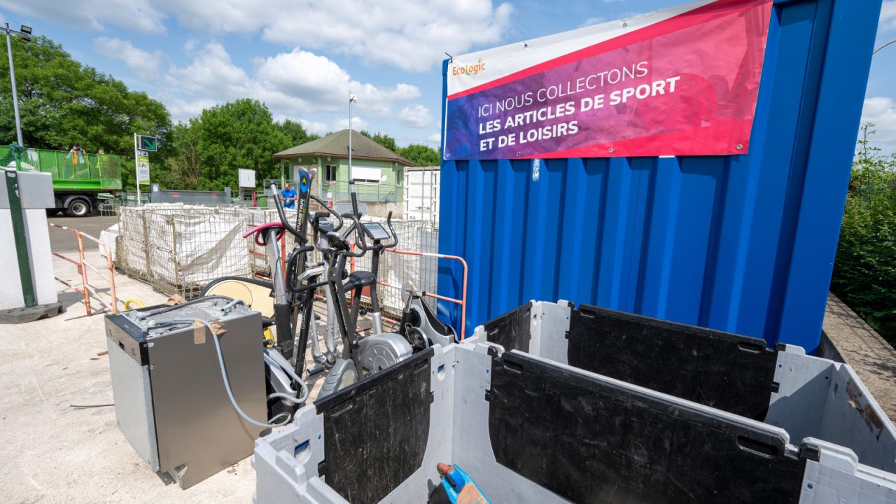 Collecte des articles de sports et de loisirs. Dechetterie Dechetterie illustration